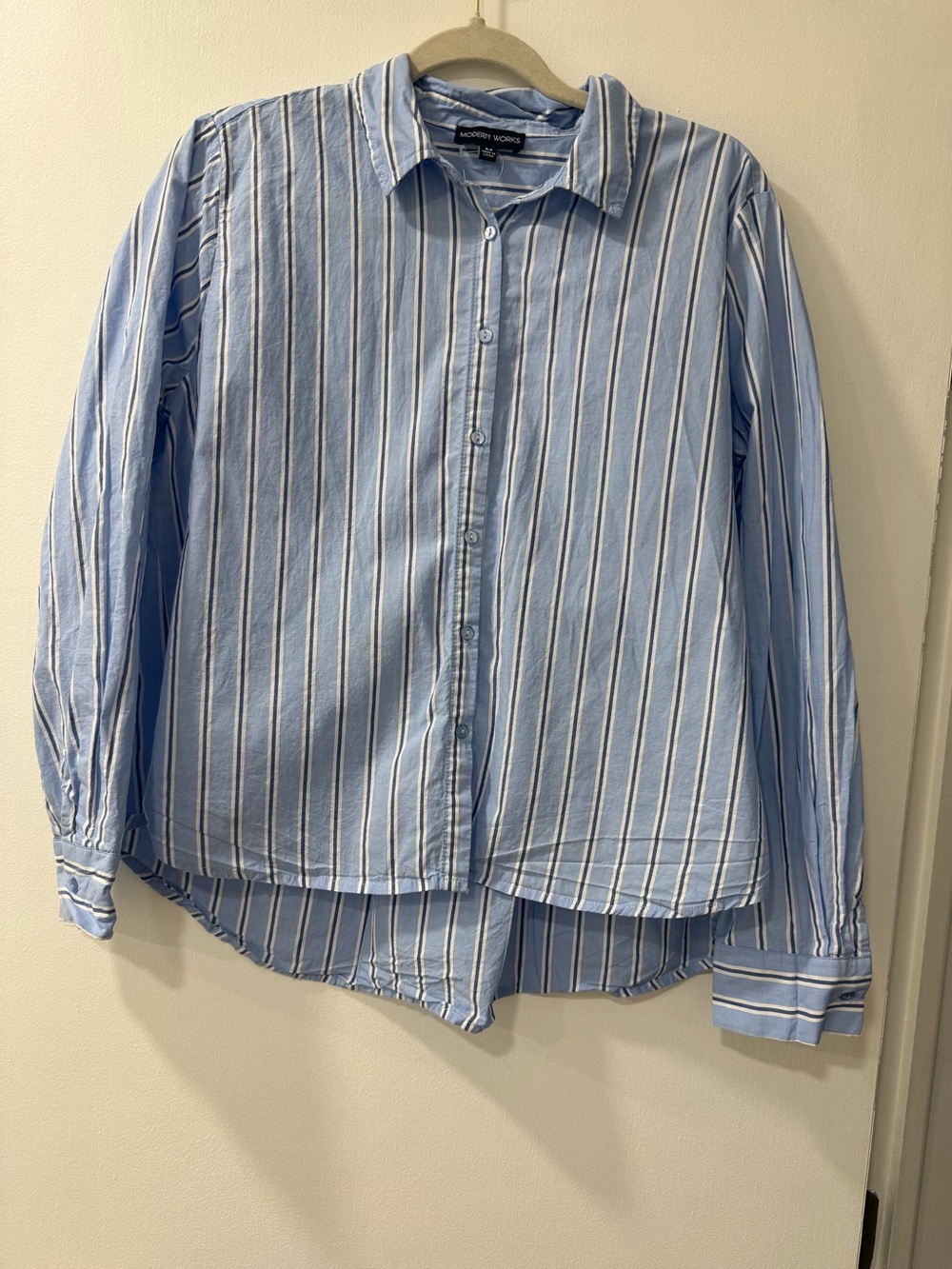 Modern Works Blue Stripe Button-Up Shirt